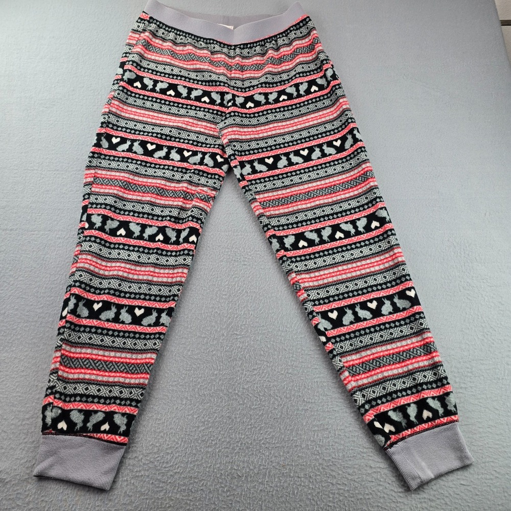 Layla Jogger Pajama Pants Womens Small Multi Fair Isle Rabbit Pattern Sleepwear